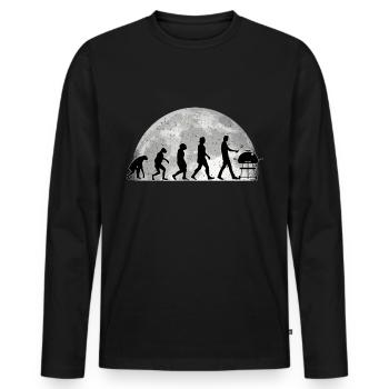 Grilling Evolution Moon Grillé de saucisses - T-shirt manches longues Premium bio Homme - noir - Devant - Nico (187cm)