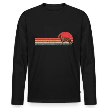 Hollandse Herder Retro Holland Shepherd - Men's Premium Organic Long Sleeve Shirt - black - Front - Nico (187cm)