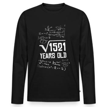 1521Jahre Alt Wurzel 39. Geburtstag Mathemathiker - Männer Premium Bio Langarmshirt - Schwarz - Vorne - Nico (187cm)