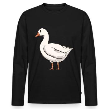 Goose Breeder - Men's Premium Organic Long Sleeve Shirt - black - Front - Nico (187cm)