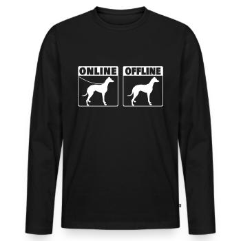 Whippet Dog Online Greyhound Sighthound - T-shirt manches longues Premium bio Homme - noir - Devant - Nico (187cm)