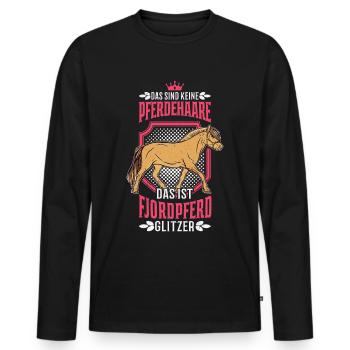 Fjordpferd Glitzer Norweger Pferdehaare Fjord - Männer Premium Bio Langarmshirt - Schwarz - Vorne - Nico (187cm)