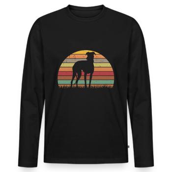 Galgo Español Retro Espagne Lévrier Vintage - T-shirt manches longues Premium bio Homme - noir - Devant - Nico (187cm)