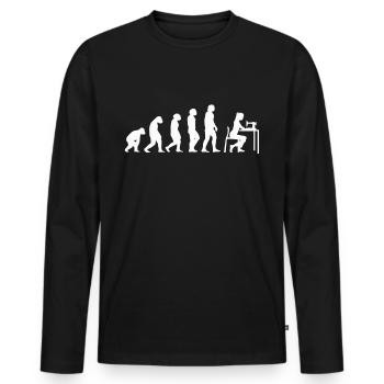 Schneiderin Evolution Nähmaschine Schneider - Männer Premium Bio Langarmshirt - Schwarz - Vorne - Nico (187cm)