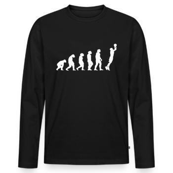 Basketball Evolution Basketteur panier de basket-ball - T-shirt manches longues Premium bio Homme - noir - Devant - Nico (187cm)