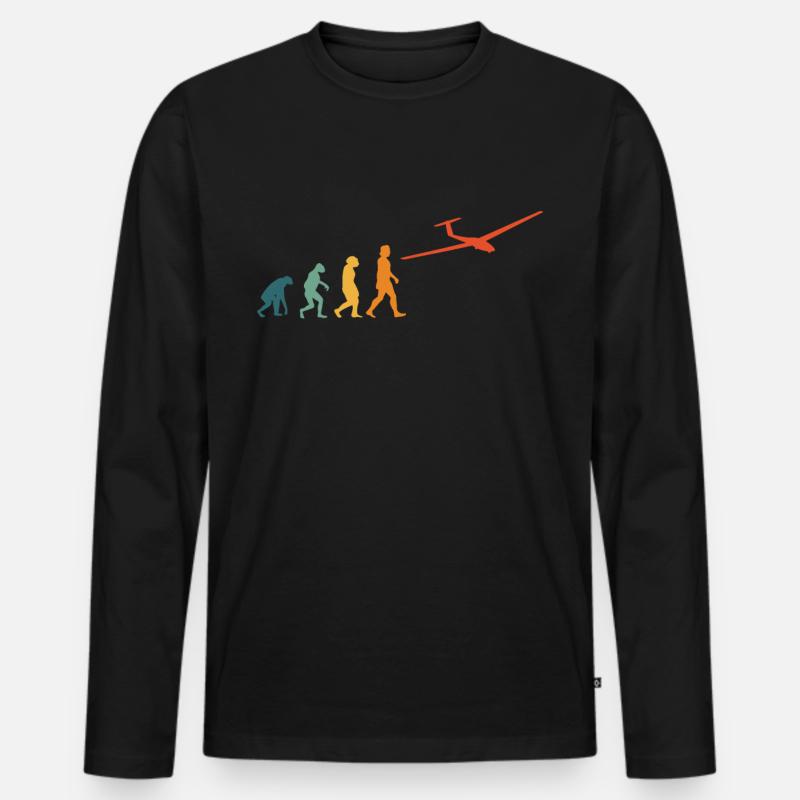 Planeur Evolution Rétro Pilote - T-shirt manches longues Premium bio Homme - noir