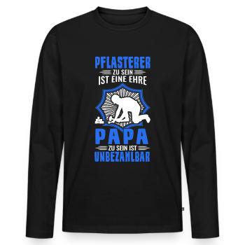 Pflasterer Papa Steinsetzer Pflastersetzer Vater - Männer Premium Bio Langarmshirt - Schwarz - Vorne - Nico (187cm)
