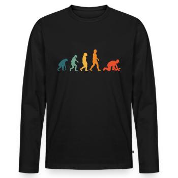 Fliesenleger Evolution Retro Mosaikleger - Männer Premium Bio Langarmshirt - Schwarz - Vorne - Nico (187cm)