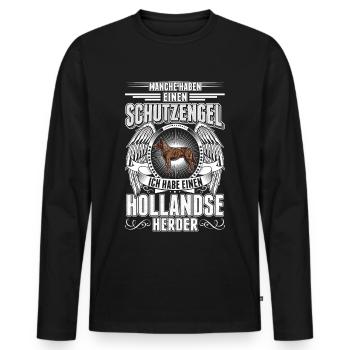 Hollandse Herder Schutzengel Herdershond - Männer Premium Bio Langarmshirt - Schwarz - Vorne - Nico (187cm)