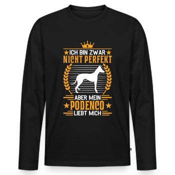 Mein Podenco liebt mich Windhund Ibizan Hound - Männer Premium Bio Langarmshirt - Schwarz - Vorne - Nico (187cm)