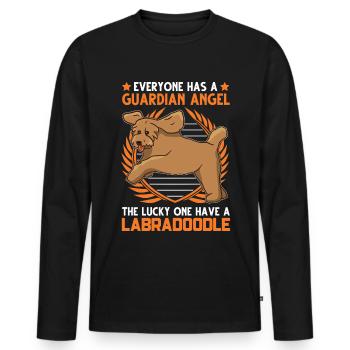 Cadeau de Goldendoodle d'ange gardien de - T-shirt manches longues Premium bio Homme - noir - Devant - Nico (187cm)