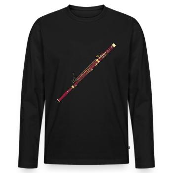 Basson instrument fagottist cadeau basson joueur - T-shirt manches longues Premium bio Homme - noir - Devant - Nico (187cm)