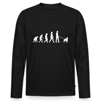 Parson Russell Terrier Evolution - Men's Premium Organic Long Sleeve Shirt - black - Front - Nico (187cm)