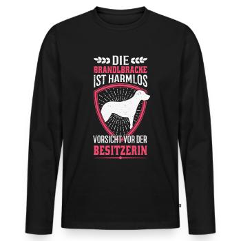 Brandlbracke Besitzerin Bracke Hund Jagdhund - Männer Premium Bio Langarmshirt - Schwarz - Vorne - Nico (187cm)