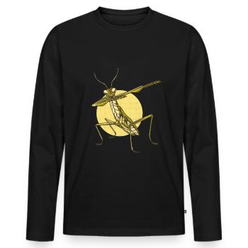 Gottesanbeterin Dabbing Praying Mantis - Männer Premium Bio Langarmshirt - Schwarz - Vorne - Nico (187cm)