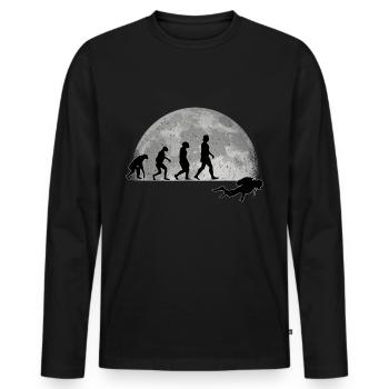 Plongeur Evolution Lune Plongée plongée plongée en apnée - T-shirt manches longues Premium bio Homme - noir - Devant - Nico (187cm)
