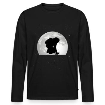Welder Moon Welder Gift - Men's Premium Organic Long Sleeve Shirt - black - Front - Nico (187cm)