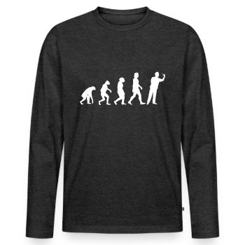 Fléchettes Evolution Fléchettes Darter Fléchettes - T-shirt manches longues Premium bio Homme - anthracite chiné - Devant - Nico (187cm)