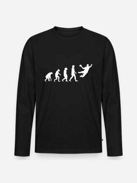 Handballer Evolution Handball Handballteam - Männer Premium Bio Langarmshirt - Schwarz