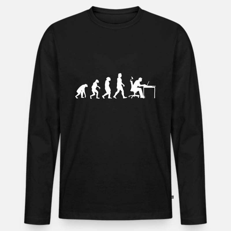 Programmer Evolution Computer Scientist Computer Nerd Men's Premium Organic Long Sleeve Shirt