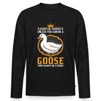 Goose Quota Goose Breeder - Men's Premium Organic Long Sleeve Shirt - black - Front - Nico (187cm)