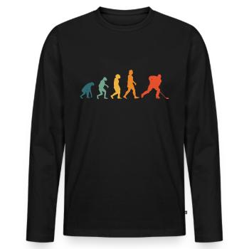 Eishockey Evolution Retro Hockey - Männer Premium Bio Langarmshirt - Schwarz - Vorne - Nico (187cm)