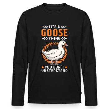 Goose Thing Goose Goose Goose Breeder - Men's Premium Organic Long Sleeve Shirt - black - Front - Nico (187cm)