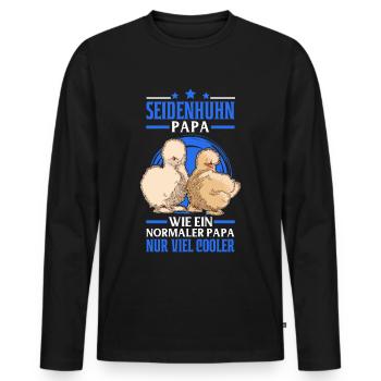 Seidenhuhn Papa Seidenhühner Silkie Huhn - Männer Premium Bio Langarmshirt - Schwarz - Vorne - Nico (187cm)