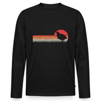caille retro cailles cailles caille - T-shirt manches longues Premium bio Homme - noir - Devant - Nico (187cm)