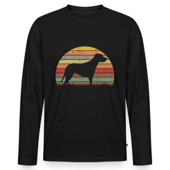 Brandlbracke Retro Bracke chien de chasse - T-shirt manches longues Premium bio Homme - noir - Devant - Nico (187cm)