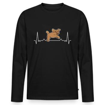 Labradoodle Herzschlag Goldendoodle Cadeau - T-shirt manches longues Premium bio Homme - noir - Devant - Nico (187cm)
