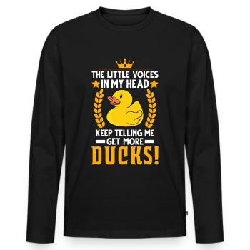 Canard en caoutchouc - T-shirt manches longues Premium bio Homme - noir - Devant - Nico (187cm)