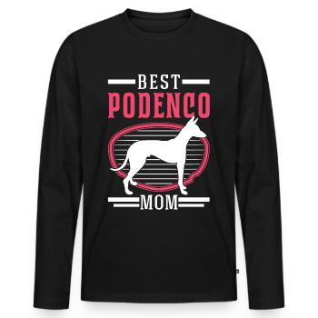 Meilleur Podenco Mom Podenco Canario - T-shirt manches longues Premium bio Homme - noir - Devant - Nico (187cm)