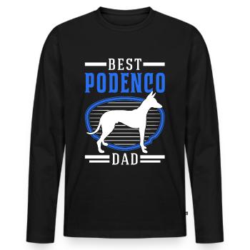 Meilleur Podenco Papa Podenco Canario - T-shirt manches longues Premium bio Homme - noir - Devant - Nico (187cm)