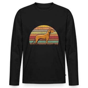 Magyar Vizsla Retro Wirehair Vizsla - Men's Premium Organic Long Sleeve Shirt - black - Front - Nico (187cm)