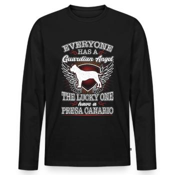 Presa Canario Guardian Angel Dogo - Men's Premium Organic Long Sleeve Shirt - black - Front - Nico (187cm)