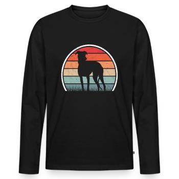 Galgo Espanol Retro Spanish Greyhound - Men's Premium Organic Long Sleeve Shirt - black - Front - Nico (187cm)