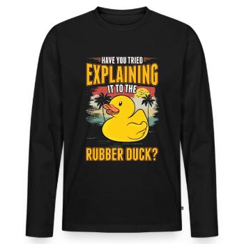 Avez-vous essayé de l'expliquer au canard en - T-shirt manches longues Premium bio Homme - noir - Devant - Nico (187cm)