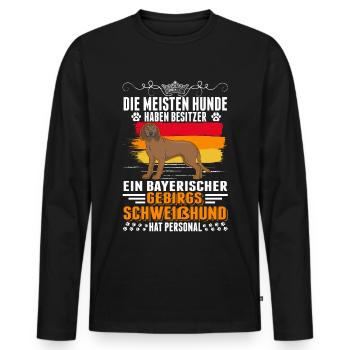 Bayerischer Gebirgsschweißhund Besitzer BGS - Männer Premium Bio Langarmshirt - Schwarz - Vorne - Nico (187cm)