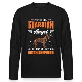 Hollandse Herder Schutzengel Holland Schäferhund - Männer Premium Bio Langarmshirt - Schwarz - Vorne - Nico (187cm)