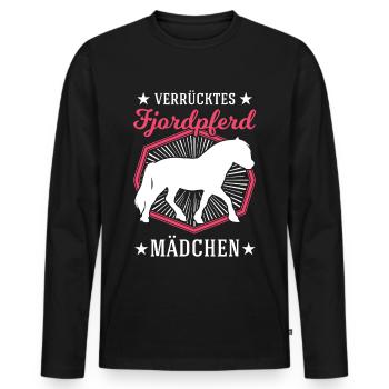 Verrücktes Fjordpferd Mädchen Norweger Fjord Pferd - Männer Premium Bio Langarmshirt - Schwarz - Vorne - Nico (187cm)