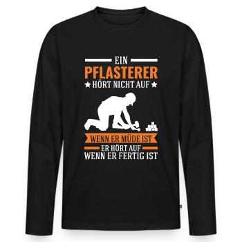 Pflasterer Spruch Steinsetzer Pflastersetzer - Männer Premium Bio Langarmshirt - Schwarz - Vorne - Nico (187cm)