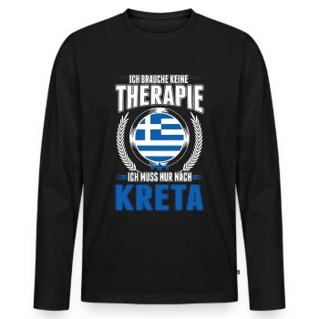 Griechenland Urlaub Therapie Rhodos Kreta Reise - Männer Premium Bio Langarmshirt - Schwarz - Vorne - Nico (187cm)