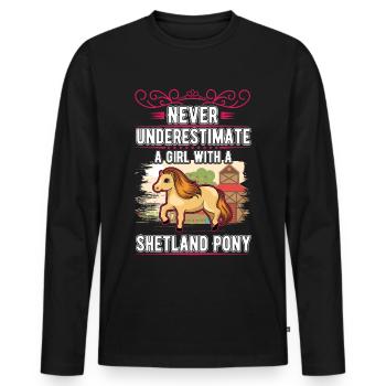 Shetland Pony Girl Shetty Shetland Pony - T-shirt manches longues Premium bio Homme - noir - Devant - Nico (187cm)