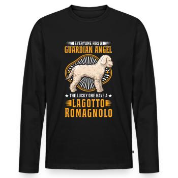 Chien d'eau ange gardien Lagotto Romagnolo - T-shirt manches longues Premium bio Homme - noir - Devant - Nico (187cm)