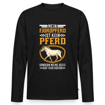 Fjordpferd Seele auf 4 Hufen Fjord Pferd - Männer Premium Bio Langarmshirt - Schwarz - Vorne - Nico (187cm)