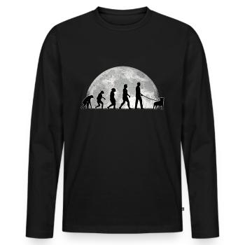 Parson Russell Terrier Evolution Moon - Men's Premium Organic Long Sleeve Shirt - black - Front - Nico (187cm)