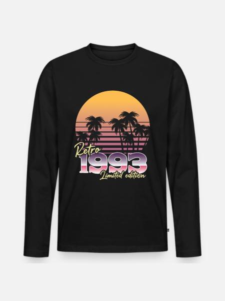 SW 1993 retro begränsad upplaga - Ekologisk långärmad premium-T-shirt herr - svart