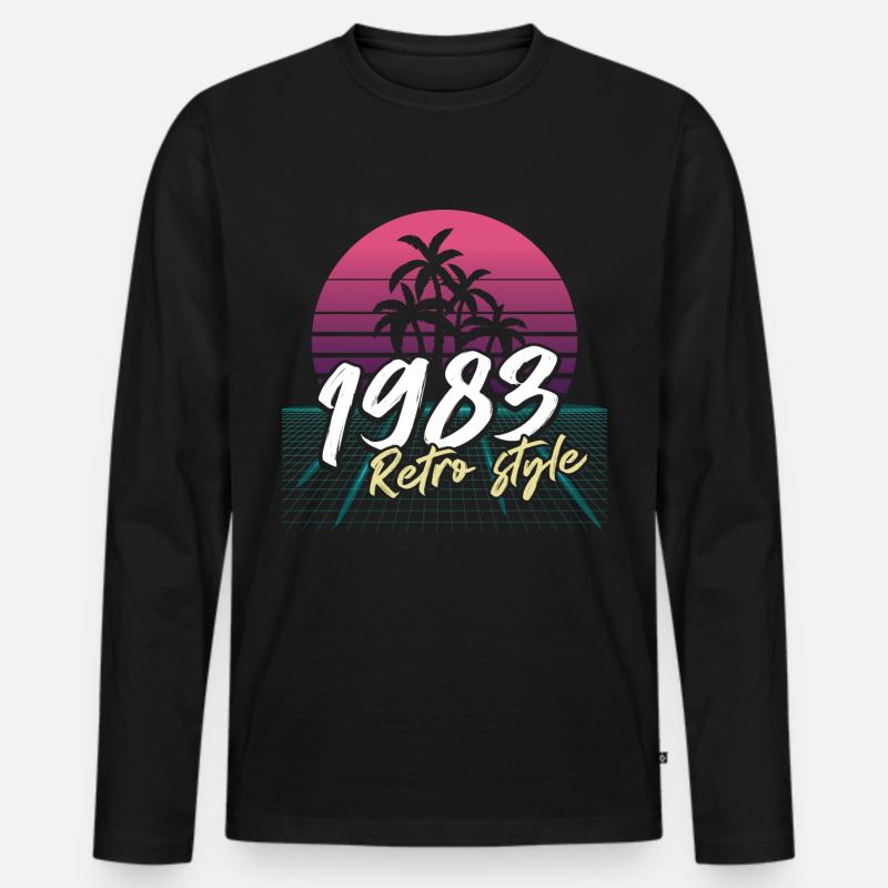 SW 1983 Retro-Stil - Männer Premium Bio Langarmshirt - Schwarz