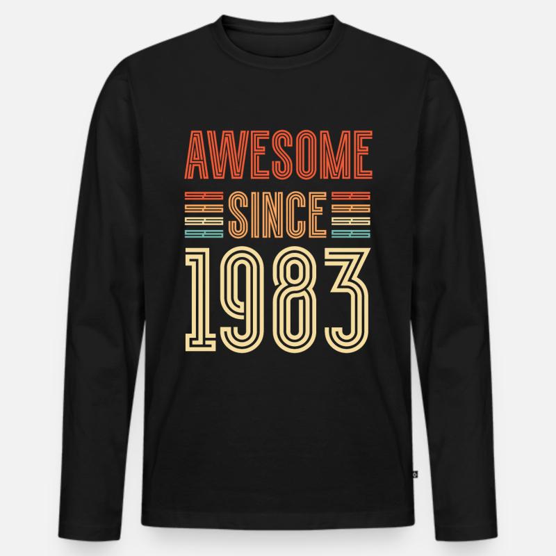 ST Awesome seit 1983 - Männer Premium Bio Langarmshirt - Schwarz
